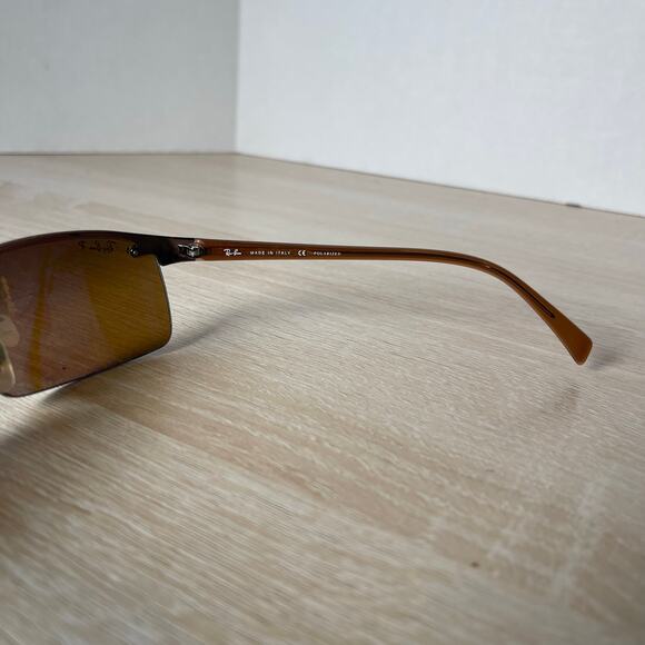 Ray-Ban RB3276 014/84 Sunglasses Top Bar FRAMES ONLY Wrap Brown 64-13 WIDE ARMS - Picture 7 of 9